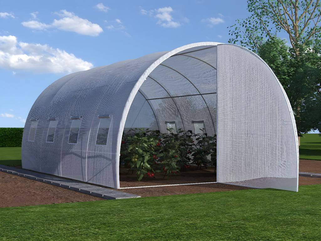 Replacement cover for tunnel greenhouse with door 12 m² - L300 x W400 x H200 cm - White - Delimoa 87410JTYJ