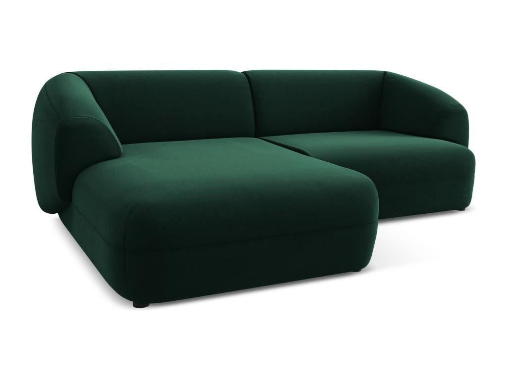 2.5-seater modular left-hand corner sofa in velvet - bottle green - Delimoa 82063QMPJ