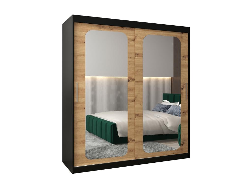 Artanzy T3 Sliding Door Wardrobe 200/180/62 2 Doors Black/Artanzy 67719MJPI
