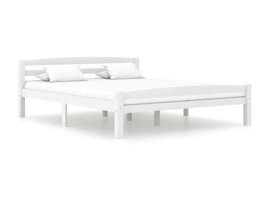 White Bed Solid Pine Wood 160x200 9 05070PGCY