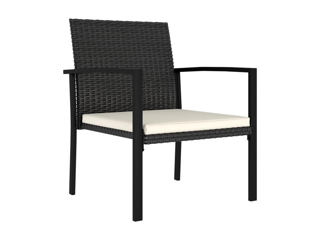 2-Piece Garden Dining Chairs, Black Wicker Resin, 2 73694JWNB