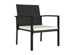 2-Piece Garden Dining Chairs, Black Wicker Resin, 2 73694JWNB