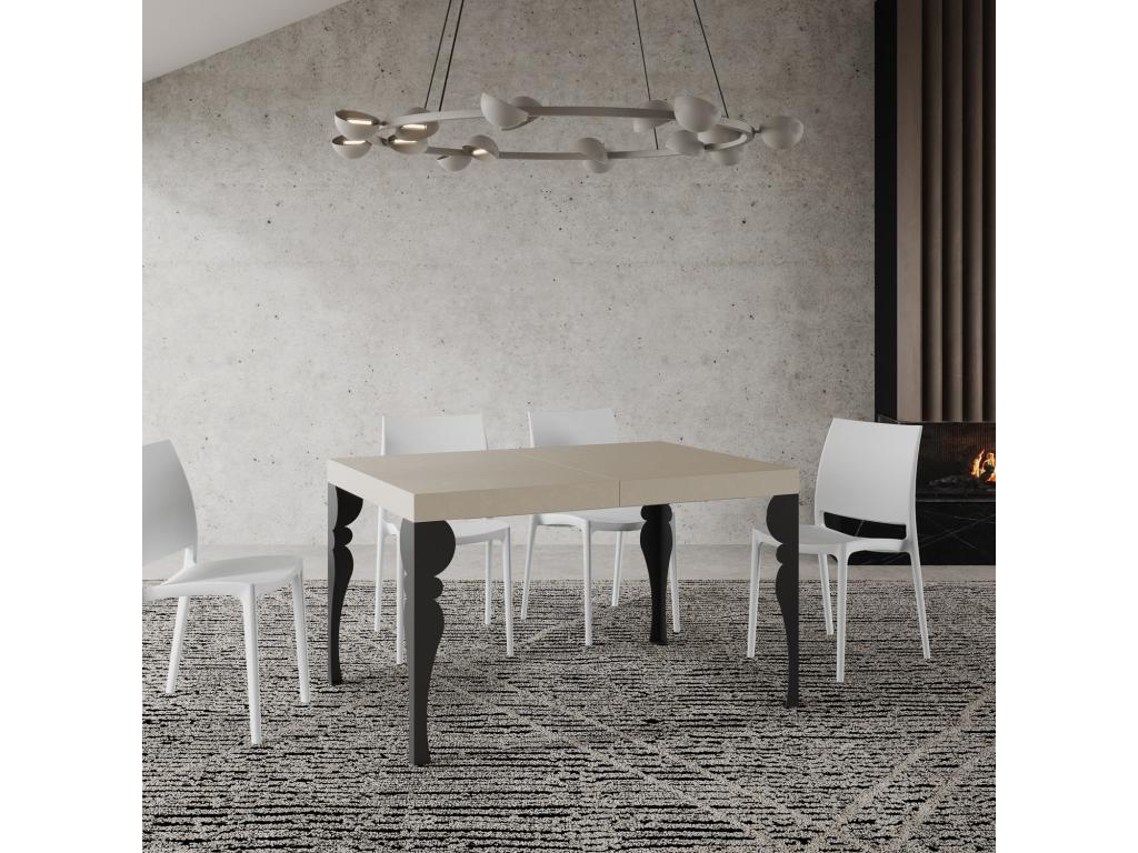 Paxon extendable table 90x140/244 cm, cashmere finish, anthracite legs, 97849ZSUM