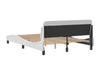 Bed frame with headboard, white, 120x200 cm, faux leather, 68954LNIT
