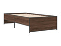 Brown oak bed frame 90x190 cm engineered wood and metal 75088AVLF