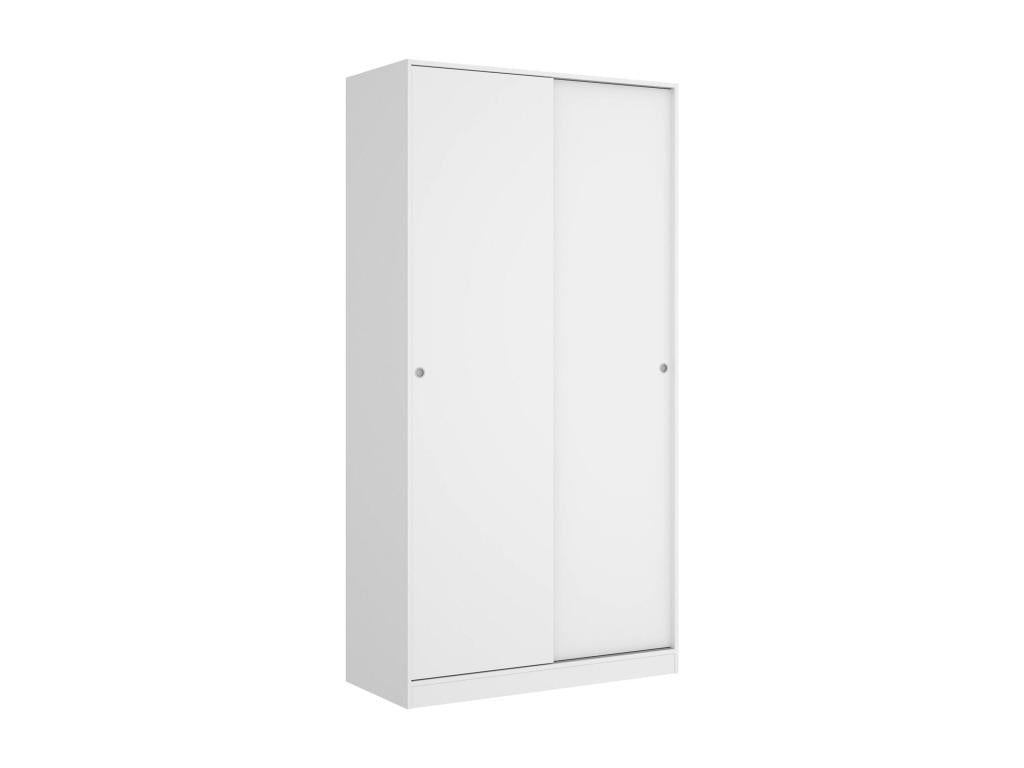 Kilimanjaro Wardrobe, Bedroom Clothes Rack, Wardrobe with 2 Sliding Doors, 100x50x204 cm, White, 09865FPCB