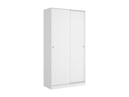 Kilimanjaro Wardrobe, Bedroom Clothes Rack, Wardrobe with 2 Sliding Doors, 100x50x204 cm, White, 09865FPCB