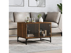 Coffee table with glass doors in brown oak, 68.5x50x50 cm, 78201WATE