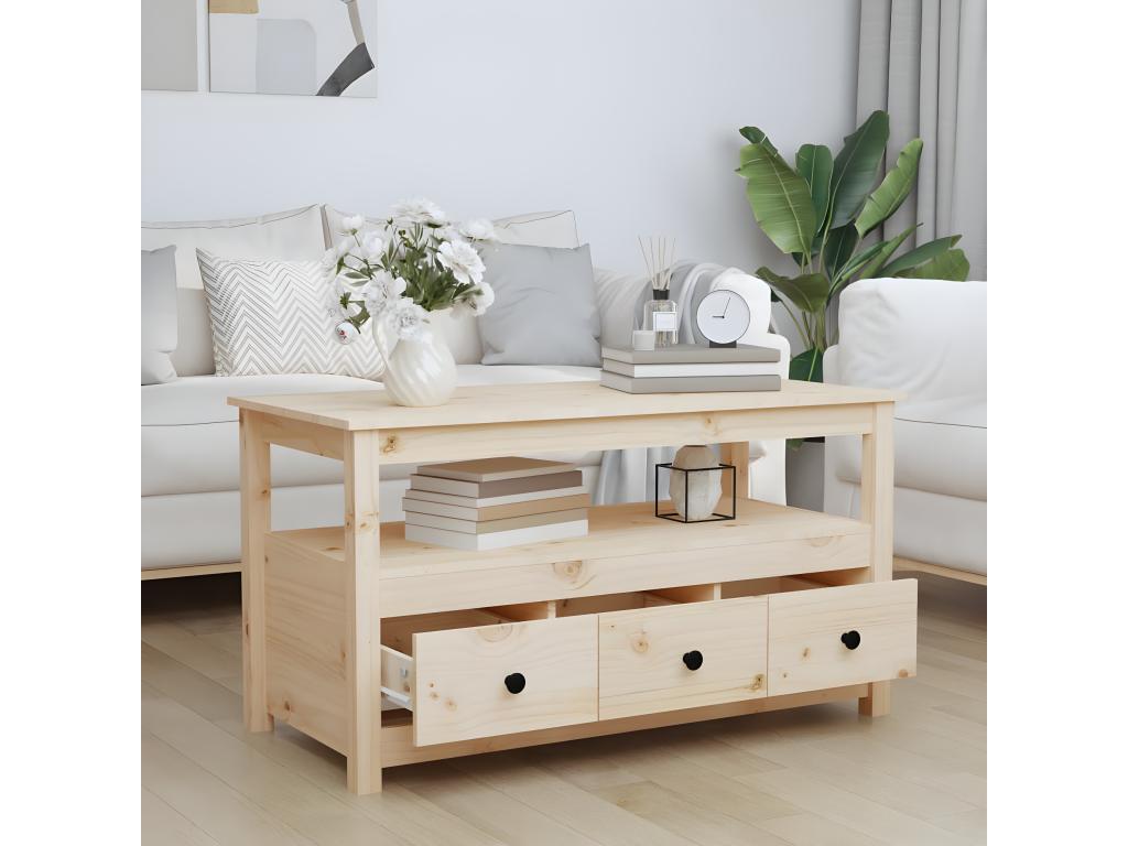 Coffee table 102x49x55 cm Solid pine wood 86415ZZAO
