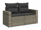 7-piece garden furniture set with cushions, grey woven resin 96416QSZG