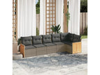 6-piece garden furniture set with grey resin wicker cushions 11522ZIMH