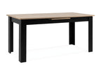 Extendable dining table for 6/8 people, oak and black effect, 160/200 cm - Delimoa 97742DELX