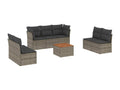 8-piece garden furniture set with grey resin wicker cushions 38221OGOB