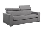 3-seater express convertible sofa in grey fabric - Delimoa wide sleeping area 140 cm - 16 cm memory foam mattress Delimoa 68140YWMG