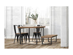 Delimoa - Extendable dining table in dark wood and black metal 18224LNCX