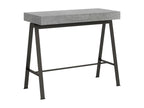 Extendable console table 90x40/300 cm Banco Concrete Grey with Anthracite frame 72951KGYO