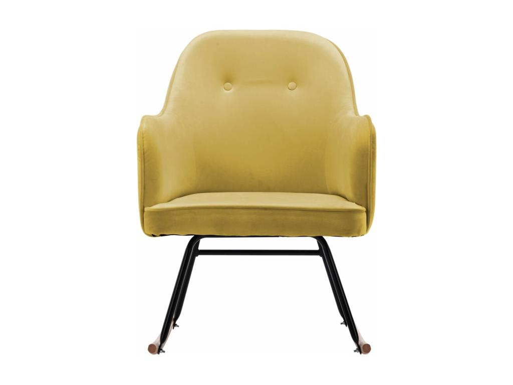 Mustard Yellow Velvet Rocking Chair 49315ZYFL