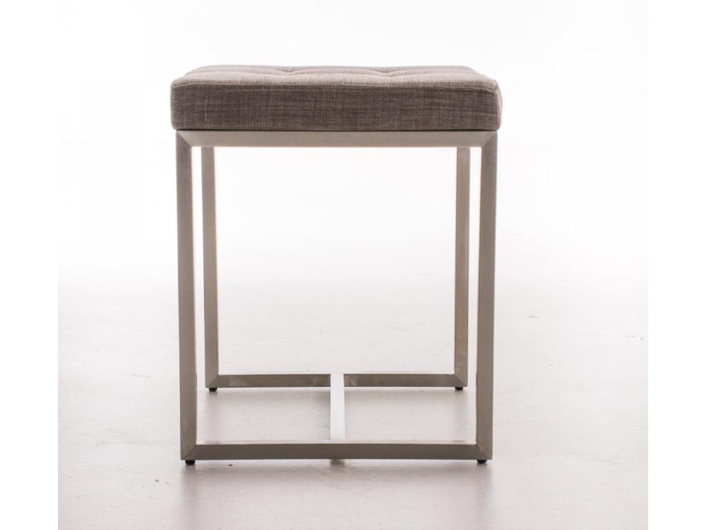 Stool - Fabric / Stainless steel - Grey - Delimoa 72822VYVY
