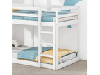 Bunk bed cabin style 90x200cm - solid wood - with 2 windows - White 83711DNZL