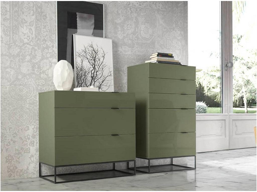Delimoa 5-drawer chest in lacquered wood and black steel - Black 20975IQDM