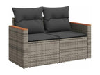 7-piece garden furniture set with cushions, grey wicker resin 94973TWGP