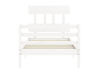 White bed and headboard 100x200 solid wood 67849IBBN