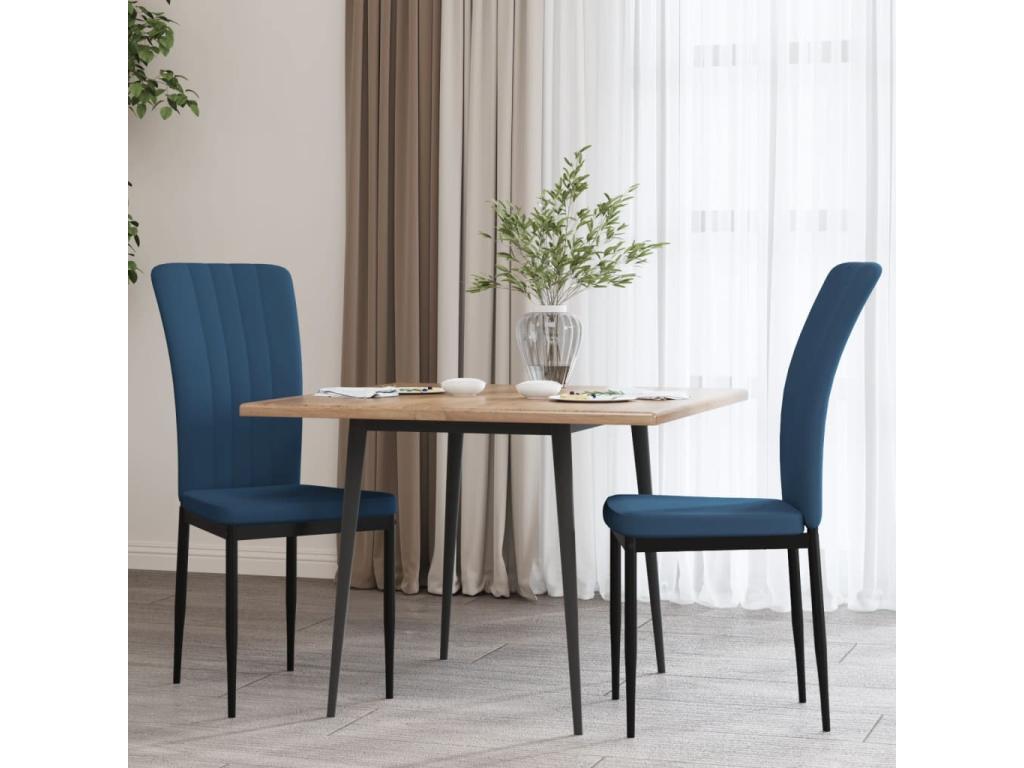 Dining chairs, set of 2, blue velvet, 34473ZFYS