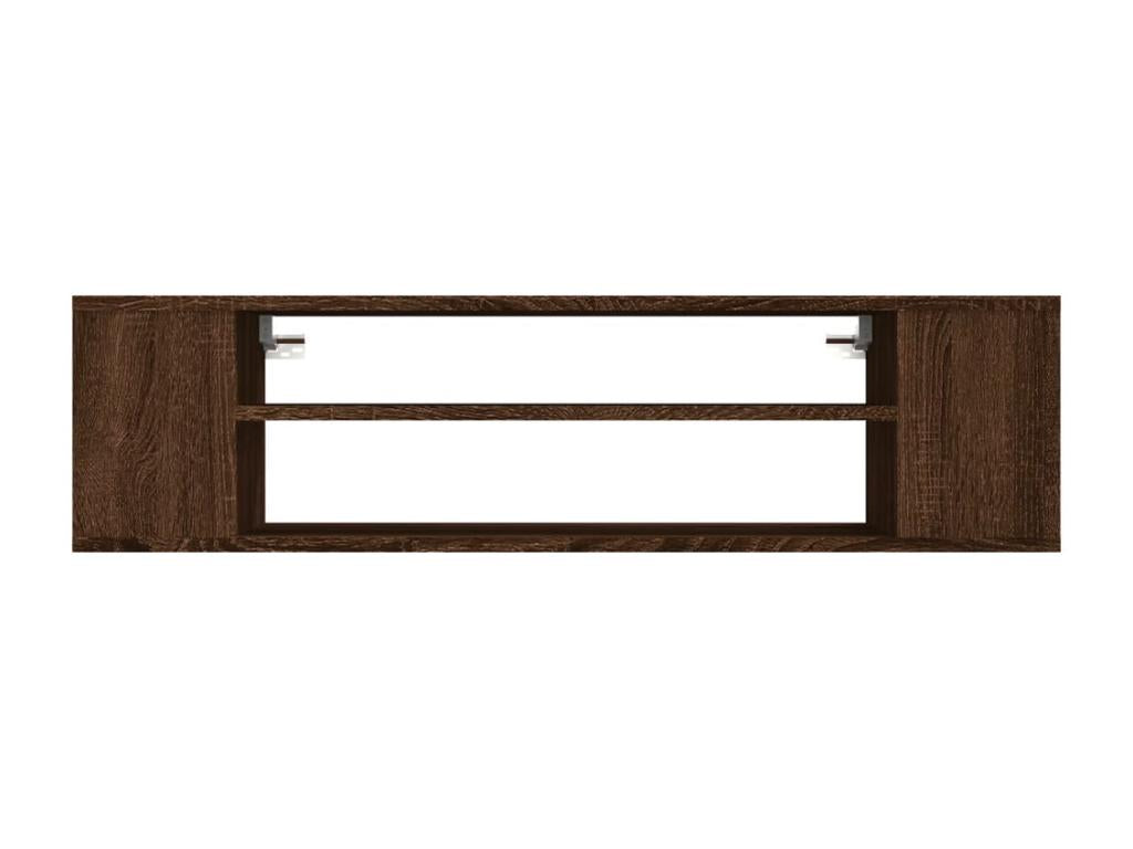 Wall-mounted TV cabinet, brown oak, 100x30x26.5cm, engineered wood, 69645JNSW
