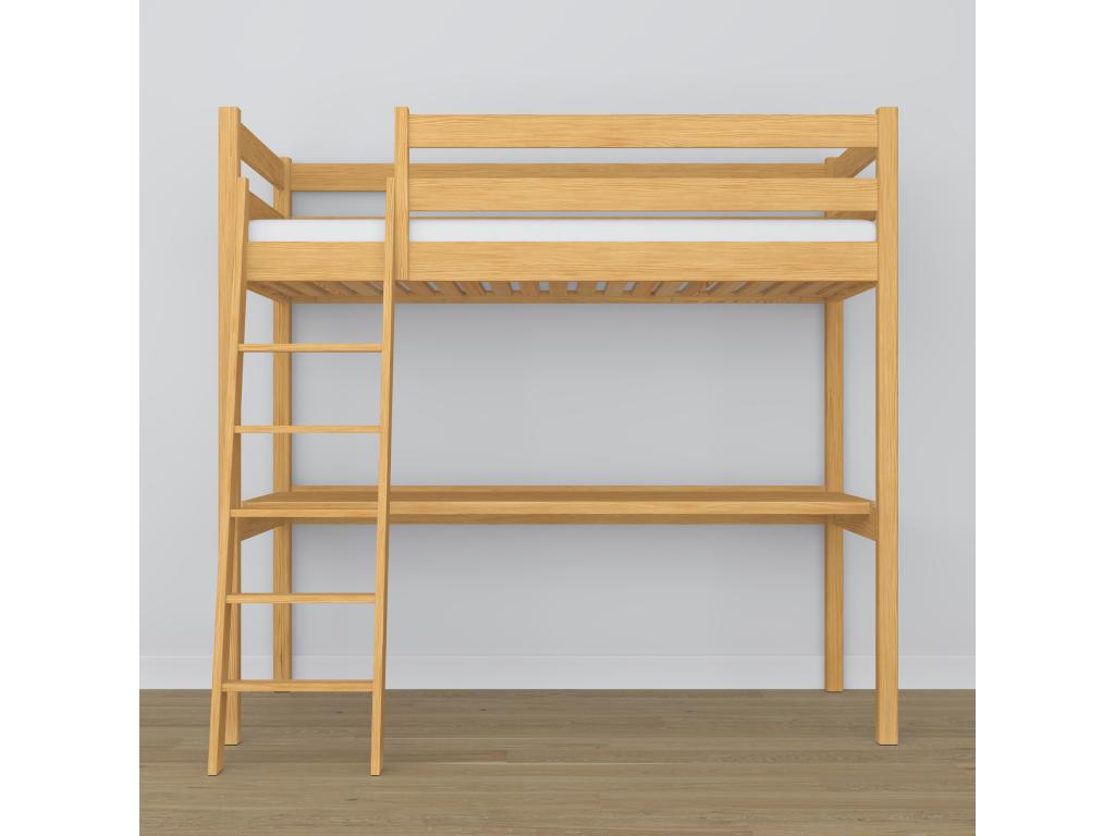 Wooden loft bed - with desk N03 Natural Pine 80x190 66804QAJR