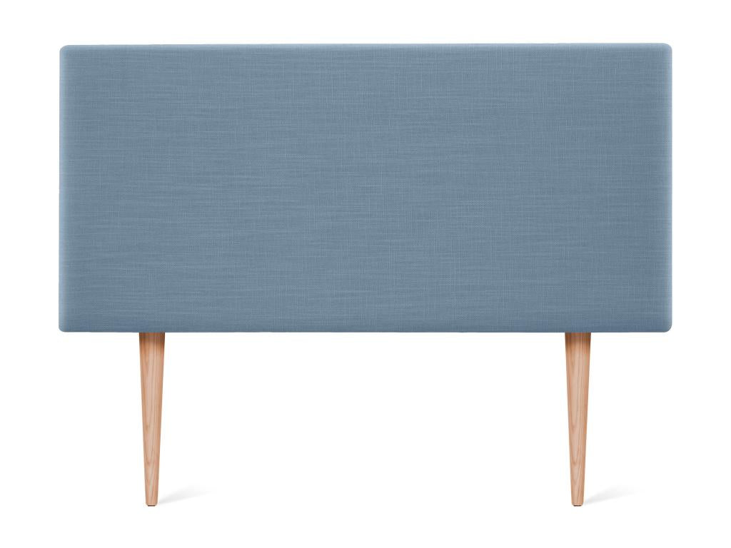 Delimoa Smooth Natural Linen Headboard 95x105cm with Legs for 90cm Beds - Blue 82769VPKS