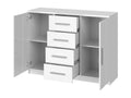Delimoa 100 White Chest of Drawers with Drawers and Doors, 4 Drawers, 90x120x40cm, 78191HOBB