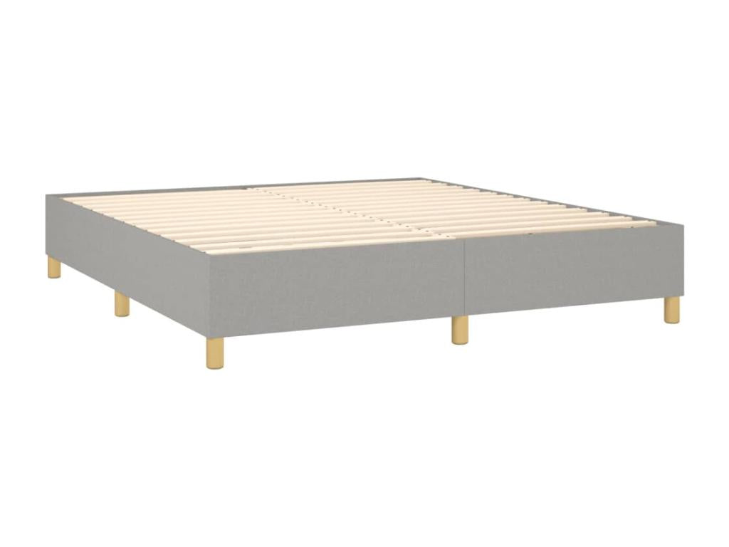 Delimoa bed base with mattress, light grey, 180x200cm, fabric, 23090FVNT