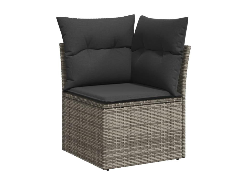 6-piece garden furniture set with grey resin wicker cushions 78273LMIG