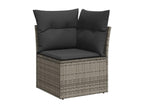 6-piece garden furniture set with grey resin wicker cushions 78273LMIG