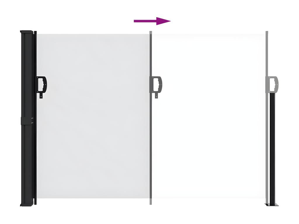 White retractable side awning 140x600 cm 56443SPZK