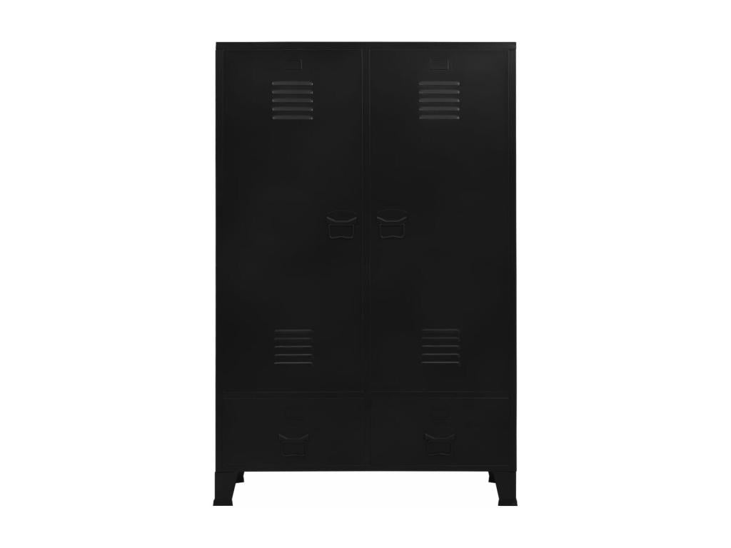 Black industrial wardrobe 90x40x140 cm steel 75837QUYG