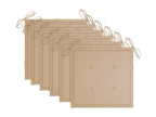 Garden chairs with beige cushions, 6 pieces, solid teak wood, 75990JSUX