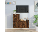 2-Piece TV Stand Set, Smoked Oak Engineered Wood 56249NSJO