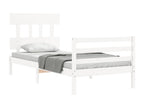 Bed frame with white headboard 90x200 solid wood 76160WXVU