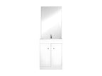Vanity unit with integrated mirror, 60 cm, white, tall column - Delimoa 89233LJOU