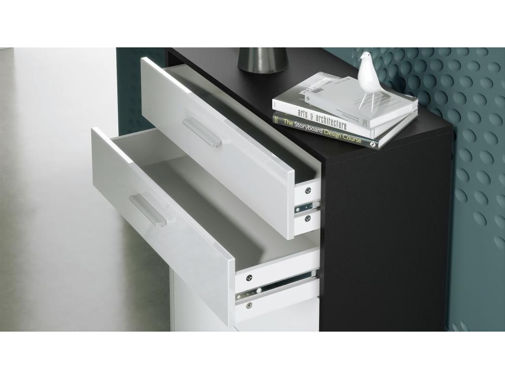 Small Matte Black and Sand Grey Lacquered Cabinet WxHxD 76x74x33 23752WFNK