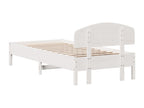 Bed frame without mattress, white, 100x200 cm, solid pine wood, 88395GFFZ