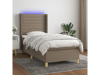 Upholstered bed base with mattress and LED lighting, Delimoa 90x200 cm, Fabric 17943TFAK