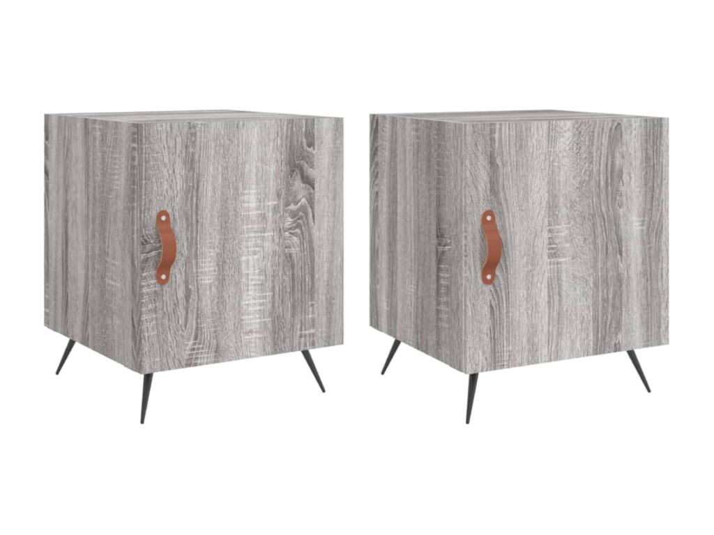Delimoa Premium - 2-piece bedside tables, Delimoa grey, 40x40x50cm, engineered wood, 81363WWOS