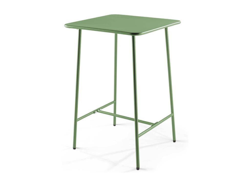Delimoa 02591HOZJ Green Metal Bar Table and 2 High Chairs