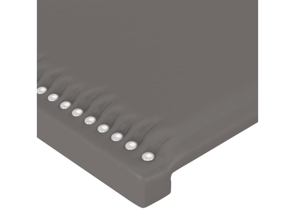 LED Headboard Grey 83x16x118/128 cm Faux Leather 16528WJPE
