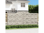 6-piece arched gabion baskets, 400x50x180/200 cm, galvanized iron, 11964LLSO