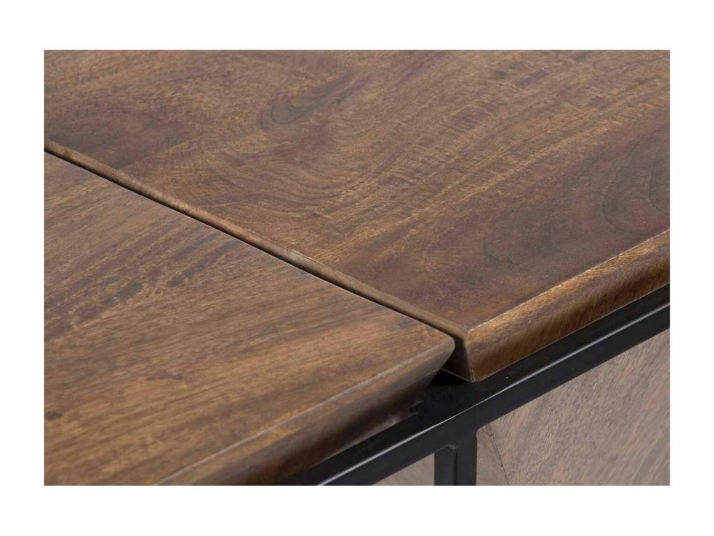 Pyramid coffee table in wood and metal - Artanzy 46191MDQS