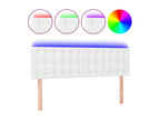 White LED Headboard 144x5x78/88 cm Faux Leather 21236ZPVX