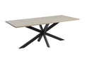 8-person dining table from the Delimoa collection, light oak finish - Metal legs. 68064QTJE